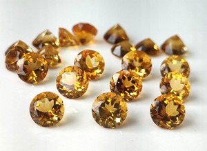 Piedras preciosas facetadas de citrino Natural hechas a mano de alta calidad, gemas amarillas sueltas de corte redondo de 1mm-11mm para la fabricación de joyas - Product Image 6