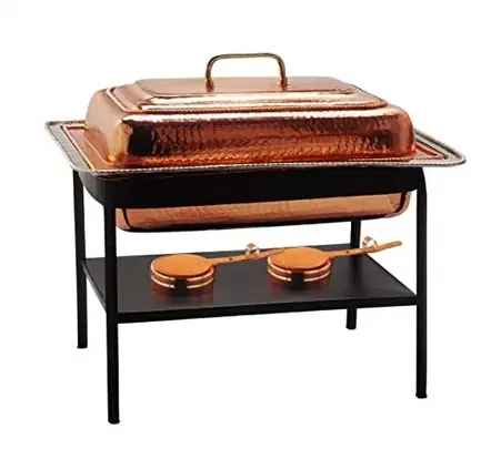 Rectangular Antique Copper Chafing Dish Hotel Using Plated Buffet Catering Equipment Chafing Dish Handmade