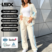 Ensemble coupe-vent femme 2026 personnalisé avec logo, blocs de couleur, broderie de haute qualité, veste de course zippée ample et pantalon de jogging, ensemble 2 pièces