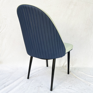 Sillón de Oficina Contemporáneo con Función Reclinable, Tapicería de Cuero Verde Menta y Patas de Hierro (GA68020) - Product Image 5