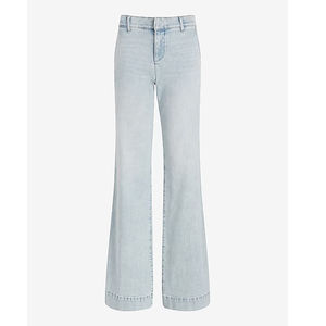 2025 Most Stylish Design Women's Light Washed Latest Fashion Wide Legs <b>Flare</b> Denim Jeans Women Jeans in Low Rates Light Jean - Product Image 4