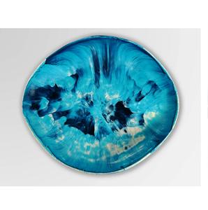 Últimos diseños de diseño Tazón de hoja grande Moody Blue Tazón de resina hecho a mano más vendido Diseño de aspecto de mármol Directo DE LA India - Product Image 1