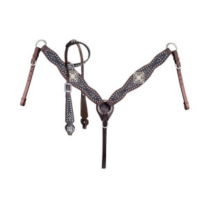 Newly Arrival 100% Genuine Leather Western Headstall & Breast Collar Set With <b>Stud</b> Work Manufacture Supplier Saman Exports - Product Image 3