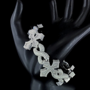 สร้อยข้อมือเงินแท้ 925 ประดับเพชรโมอิสซาไนต์ทรงกากบาท สไตล์ฮิปฮอป สำหรับผู้ชาย พร้อมใบรับรอง GRA - Product Image 2
