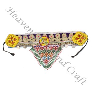 Ceinture vintage perle de danse du ventre ceinture traditionnelle afghane Kuchi Tribal BB098 Old Banjara Real Vintage Handmade Beaded Belts - Product Image 4