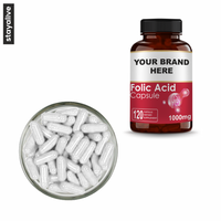 100% kapsul asam folat alami suplemen Herbal murni non-gmo serat makanan Vitamin B-9 untuk dewasa