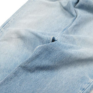 Pantalones vaqueros de pierna recta cómodos de alta calidad para hombre, pantalones vaqueros informales de costura personalizada con cinturón para hombre, pantalones vaqueros lavados ligeros - Product Image 5