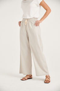 Pantalon de printemps unisexe en coton, lin, élastique, mi-plat, respirant, couleur unie, confortable, nouveau - Product Image 3