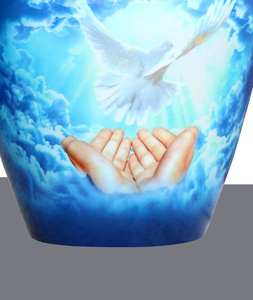 Handmade Cremation Urn <b>for</b> Human <b>Ashes</b> Sky-Blue Funeral Urn <b>for</b> <b>Ashes</b> Adult Burial Container <b>for</b> Human Memorial Funeral Urn - Product Image 6