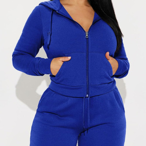 Breathable Womens Tracksuit OEM Custom Fit Two Piece Hoodie <b>Set</b> With Logo Printing And Private Label Manufacturer - Product Image 3