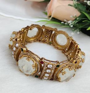 Brass Polki And Sabyasachi Inspired Openable <b>Bracelet</b> Premium Quality Latest Design Luxury <b>Bangle</b> <b>Bracelet</b> For Women Party Wear - Product Image 4