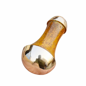 Kansa Vataki Foot <b>Massager</b> Wooden Handle Textured Bronze Head-Eco-Friendly Handmade Ergonomic Ayurvedic Tool Deep Tissue Foot - Product Image 5