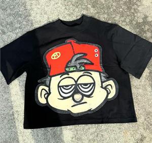 T-shirt personnalisé pour hommes 100% coton à manches courtes col en O-couleur unie Design Your Own Logo 260 Grammes Casual Oversized - Product Image 2