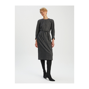 Vestido Midi Informal con Cinturón, Mezcla de Viscosa, Transpirable y Ecológico - Product Image 2