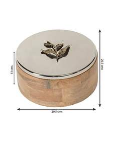 EXOTIC INDIAN ART Modern Luxury Handcrafted Mango <b>Wood</b> Wine <b>Box</b> Steel <b>Lid</b> Polished Stand Kitchen Souvenir Fairytale Wall Sign - Product Image 4