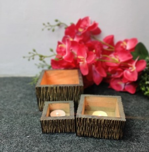 Wholesale Custom Dark Brown Wooden <b>Tealight</b> Candle Holder Handmade Pillar-Shape Home Decor with Vintage Design for Diwali - Product Image 6