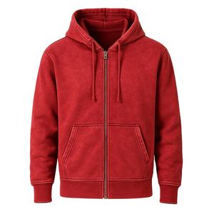 Sweats à capuche élégants personnalisés pour hommes sweats à capuche délavés à l'acide Vantage sweats à capuche lourds délavés à fermeture éclair taille confortable pour hommes vente en gros - Product Image 1