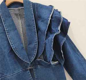 Veste coupe-vent en jean imperméable pour femme, coupe classique, style vintage, délavée, décontractée, streetwear automne - Product Image 4