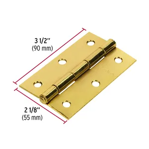 Hermex 3-1/2 \ "scatola rettangolare in acciaio ottone-placcato 10 per mobili moderni per scatole regalo - Product Image 2