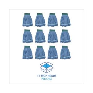 Tête de balai serpillère en microfibre bleu moyen à boucles, avec clip pour balai, pour nettoyage domestique (12/unité par carton) - Product Image 3