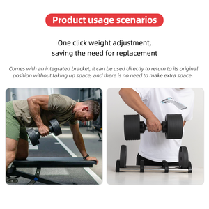 Set di <span class=keywords><strong>Manubri</strong></span> Regolabili Rapidi per <span class=keywords><strong>Allenamento</strong></span> Completo del Corpo, Peso Progressivo 32kg 40kg 45kg 50kg - Product Image 3