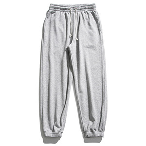 Pantalones de chándal de algodón 100% Unisex lavados con ácido, pantalones de entrenamiento de cintura media de rizo francés para hombres, pantalones con bolsillos de impresión informales tejidos elásticos - Product Image 1