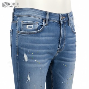 Pantalones Vaqueros de Hombre de Nuevo Estilo, Hechos de Poliéster y Algodón, Pantalones Vaqueros de Cintura Alta para Hombre, Transpirables y Cómodos - Product Image 4