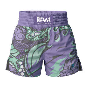 Custom <b>Men's</b> MMA Fight <b>Shorts</b> Floral Embroidered Worested Fabric Grappling Gear <b>Elastic</b> <b>Waistband</b> Slit Leg Ruffled Decoration - Product Image 1