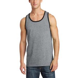 Wholesale 220gsm Cotton <b>Tank</b> <b>Tops</b> Custom Sleeveless T-shirt <b>Men's</b> Clothing <b>Black</b> and Grey Color Ringer Shirts <b>Tank</b> <b>Tops</b> Summer - Product Image 1