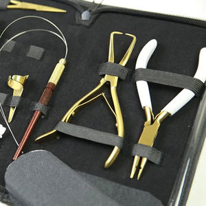 Juego de herramientas para extensiones de pelo atadas a mano al por mayor, juego de herramientas profesionales para extensiones de pelo y cuentas, alicates - Product Image 6