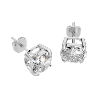 Pendientes de Botón Redondos con Corte Brillante de Moissanita VVS, Oro Sólido de 14K, Regalo para Mujer, Boda, Aniversario, Fiesta - Product Image 4