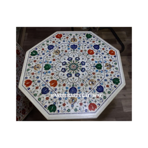 High Demand Octagonal Shape White <b>Marble</b> Inlay <b>Table</b> <b>Top</b> For Decoration Use Available Wholesale Best Price <b>Marble</b> <b>Table</b> <b>Top</b>. - Product Image 3