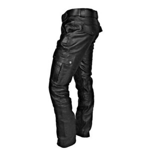 High Quality Latest Fashion Custom Design <b>Black</b> Leather <b>Pants</b> Men - Product Image 3