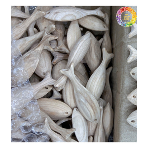 Poisson en bois peint à la main tenture murale poisson en bois inachevé sculpture décor poisson en bois artisanat au meilleur prix - Product Image 2