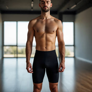 Gym Exercise Athletic Yoga Shorts <b>Men</b> Compression Fitness Wear Shorts <b>Mens</b> Elastic <b>Waist</b> Summer Workout Shorts <b>Mens</b> - Product Image 3