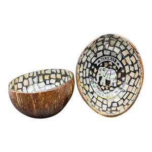 Nuevos cuencos de coco lacados de primera calidad Estilo único y diseño colorido para exportación a granel - Product Image 2