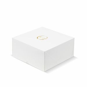 Boîtes à gâteaux personnalisées 1 couleur Mod. SAVOIR 6 Points avec lamination brillante mate et gaufrage - Product Image 2