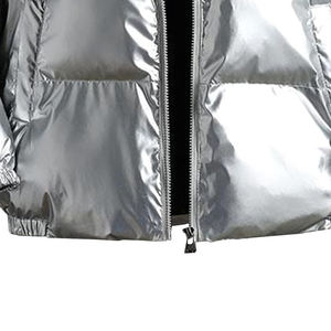 Chaqueta acolchada brillante unisex, peso ligero y ajuste cómodo para material de tela de invierno, MOQ bajo a precio bajo - Product Image 3