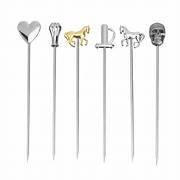 Stainless Steel Olive Picks Reusable Metal Skewers Modern Luxury Bar Tools Elegant Home Party Set - Product Image 2