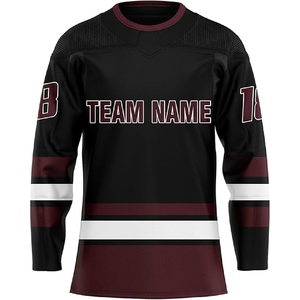 Best-seller Maillot de hockey sur glace pour homme manches longues brodé sublimation col V - Product Image 1