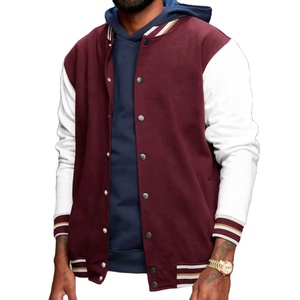 Blouson de baseball décontracté surdimensionné en toile vintage personnalisé par le fabricant, col montant, respirant, imperméable et coupe-vent, couleur unie - Product Image 2