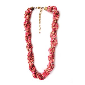 Collier à chaîne à maillons fait main pour femmes, motif cœur en perles de verre, fabriqué en Inde, bijoux ethniques personnalisés, haute qualité, mode de fête - Product Image 4