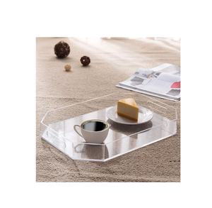 Clear <b>Acrylic</b> Serving Platter Rectangular <b>Acrylic</b> Display Tray <b>Acrylic</b> Tray With hexagon shape Handle hot selling - Product Image 1