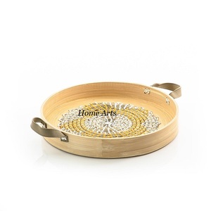 Plateau de service en laiton massif de créateur, taille et forme personnalisées, plateau de service pour collations avec motif floral - Product Image 4