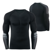 Maillots de compression durables pour hommes, à séchage rapide, en Spandex/Polyester, vêtements de fitness personnalisés, prix de gros, en stock