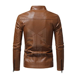 Veste en cuir de vachette pour homme de qualité supérieure pour l'automne et l'hiver, col montant, imperméable, respirante, écologique, décontractée, personnalisable - Product Image 2