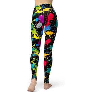 Venta al por mayor de Fitness de cintura alta entrenamiento ropa deportiva pantalones de compresión lisos mujeres Yoga sublimación Leggings - Product Image 2