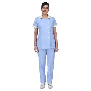 Elegante donna infermiera due pezzi medico scrub vestito a manica corta clinica salone di bellezza ospedale uniforme usura
