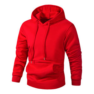 Streetwear d'hiver décontracté pour hommes Pull à capuche à motif solide 100% coton avec poche kangourou Poignets côtelés Doublure en polaire douce - Product Image 6