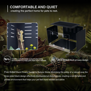 Jaula de Terrario de PVC para mascotas arbóreas altas de fábrica para reptiles Crested Gecko patrón sólido diseño apilable recinto para reptiles - Product Image 5